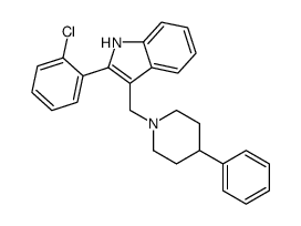 2-(2-chlorophenyl)-3-[(4-phenylpiperidin-1-yl)methyl]-1H-indole结构式