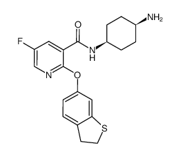 syn-N-(4-amino-cyclohexyl)-2-(2,3-dihydro-benzo[b]thiophen-6-yloxy)-5-fluoro-nicotinamide Structure