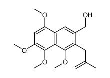 [4,5,6,8-tetramethoxy-3-(2-methylprop-2-enyl)naphthalen-2-yl]methanol Structure