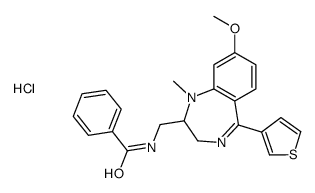 Benzamide, N-((2,3-dihydro-8-methoxy-1-methyl-5-(3-thienyl)-1H-1,4-ben zodiazepin-2-yl)methyl)-, monohydrochloride Structure