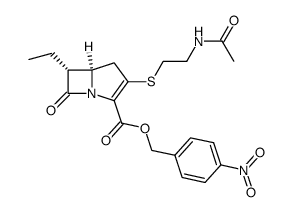 (5RS,6RS)-p-nitrobenzyl 3-(2-acetamidoethylthio)-6-ethyl-7-oxo-1-azabicyclo<3.2.0>hept-2-ene-2-carboxylate结构式