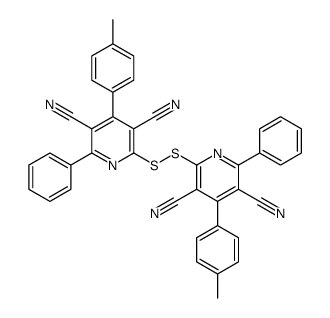 2-[[3,5-dicyano-4-(4-methylphenyl)-6-phenylpyridin-2-yl]disulfanyl]-4-(4-methylphenyl)-6-phenylpyridine-3,5-dicarbonitrile Structure