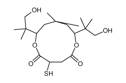 7,11-bis(1-hydroxy-2-methylpropan-2-yl)-9,9-dimethyl-3-sulfanyl-1,6-dioxacycloundecane-2,5-dione结构式