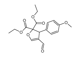 4-Formyl-3-(4-methoxy-phenyl)-3H-furan-2,2-dicarboxylic acid diethyl ester结构式