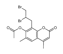 4,6-dimethyl-7-acetoxy-8-(2',3'-dibromopropyl)coumarin Structure