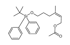 (Z)-6-(tert-butyldiphenylsilyloxy)-3-methylhex-2-enyl acetate结构式