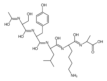 (2S)-2-[[(2S)-2-[[(2S)-2-[[(2S)-2-[[(2S)-2-acetamido-3-hydroxypropanoyl]amino]-3-(4-hydroxyphenyl)propanoyl]amino]-4-methylpentanoyl]amino]-6-aminohexanoyl]amino]propanoic acid结构式