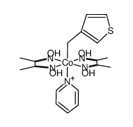 Co(ONC(CH3)C(CH3)NOH)2(pyridine)(3-thienylmethyl) Structure