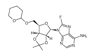 8-fluoro-2',3'-O-(1-methylethylidene)-5'-O-(tetrahydro-2H-pyran-2-yl)adenosine结构式