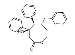 1-Benzyl-7-hydroxy-r-7,t-8-diphenyl-1-aza-4-oxacyclo-octan-5-one Structure