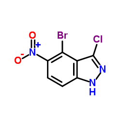 4-BROMO-3-CHLORO-5-NITRO (1H)INDAZOLE结构式
