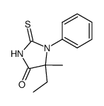 5-ethyl-5-methyl-1-phenyl-2-thioxo-imidazolidin-4-one结构式