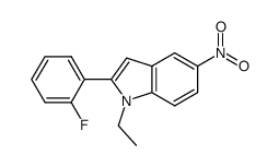 1-ethyl-2-(2-fluorophenyl)-5-nitro-1H-indole结构式