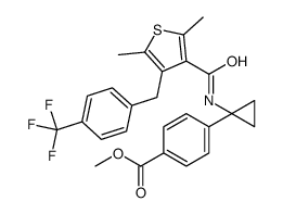 Benzoic acid, 4-[1-[[[2,5-dimethyl-4-[[4-(trifluoromethyl)phenyl]Methyl]-3-thienyl]carbonyl]amino]cyclopropyl]-, Methyl ester Structure