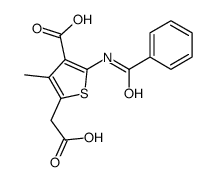 2-benzamido-5-(carboxymethyl)-4-methylthiophene-3-carboxylic acid结构式