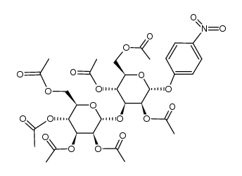 p-nitrophenyl 2,4,6-tri-O-acetyl-3-O-(2,3,4,6-tetra-O-acetyl-α-D-mannopyranosyl)-α-D-mannopyranoside Structure