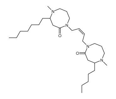 (Z)-1-(4-heptyl-5-methyl-2-oxo-1,5-diazacyclooctanyl)-4-(5-methyl-2-oxo-4-pentyl-1,5-diazacyclooctanyl)but-2-ene结构式