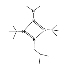 1,3-di-tert-butyl-4-(dimethylamino)-2-isobutyl-1,3,2,4-diazadiboretidine结构式