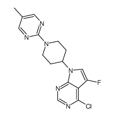 4-chloro-5-fluoro-7-[1-(5-methylpyrimidin-2-yl)piperidin-4-yl]-7H-pyrrolo[2,3-d]pyrimidine结构式