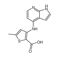 5-methyl-3-(1H-pyrrolo[2,3-b]pyridin-4-ylamino)-thiophene-2-carboxylic acid结构式