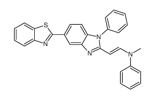 [(E)-2-(5-benzothiazol-2-yl-1-phenyl-1H-benzoimidazol-2-yl)ethenyl]methyl phenylamine Structure