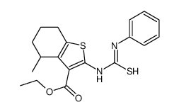 ethyl 4-methyl-2-(phenylcarbamothioylamino)-4,5,6,7-tetrahydro-1-benzothiophene-3-carboxylate结构式