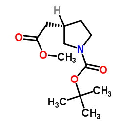 (S)-N-Boc-pyrrolidine-3-acetic acid methyl ester结构式