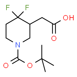 2-(1-(叔丁氧基羰基)-4,4-二氟哌啶-3-基)乙酸结构式