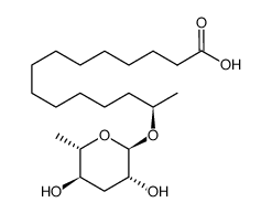 (R)-14-(((2R,3R,5R,6S)-3,5-dihydroxy-6-methyltetrahydro-2H-pyran-2-yl)oxy)pentadecanoic acid Structure