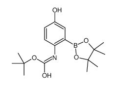tert-butyl N-[4-hydroxy-2-(4,4,5,5-tetramethyl-1,3,2-dioxaborolan-2-yl)phenyl]carbamate Structure