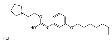 2-pyrrolidin-1-ylethyl N-(3-heptoxyphenyl)carbamate hydrochloride结构式