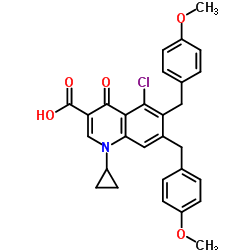 5-Chloro-1-cyclopropyl-6,7-bis(4-methoxybenzyl)-4-oxo-1,4-dihydro-3-quinolinecarboxylic acid Structure