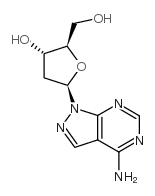 1H-Pyrazolo[3,4-d]pyrimidin-4-amine,1-(2-deoxy-b-D-erythro-pentofuranosyl)- Structure