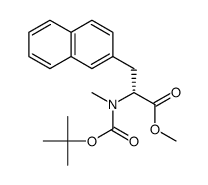 (2R)-2-(N-tert-Butoxycarbonyl-N-methylamino)-3-(2-naphthyl)propionic acid methylester结构式