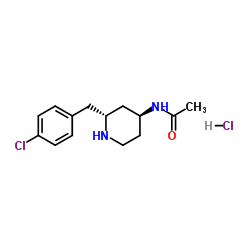N-((2R,4S)-2-(4-氯苄基)哌啶-4-基)乙酰胺盐酸盐结构式