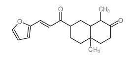 7-[3-(2-furyl)prop-2-enoyl]-1,4a-dimethyl-decalin-2-one structure