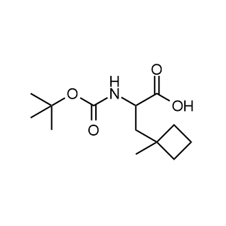 2-((叔丁氧基羰基)氨基)-3-(1-甲基环丁基)丙酸结构式