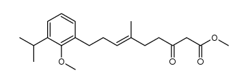 (E)-methyl 9-(3-isopropyl-2-methoxyphenyl)-6-methyl-3-oxonon-6-enoate结构式