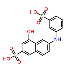 4-Hydroxy-6-(3-sulphoanilino)naphthalene-2-sulphonic acid Structure