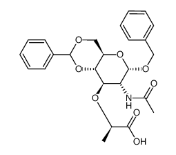 2-(3-ACETAMIDO-2-BENZYL-4,6,OBENZYLIDENE-ALPHA-D-GLUCOPYRNOSID-4-YLOXY)PROPIONIC ACID picture