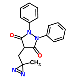 N-(2,2-Azopropyl)-1,2-diphenyl-3,5-pyrazolidinedione结构式