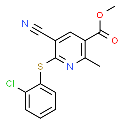 Methyl 6-[(2-chlorophenyl)sulfanyl]-5-cyano-2-methylnicotinate结构式