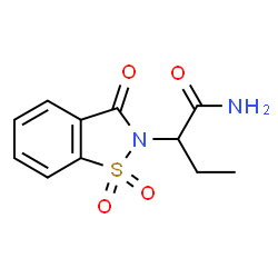 α-Ethyl-3-oxo-1,2-benzisothiazole-2(3H)-acetamide 1,1-dioxide Structure