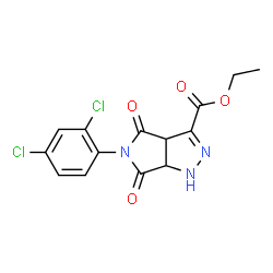 Ethyl 5-(2,4-dichlorophenyl)-4,6-dioxo-1,3a,4,5,6,6a-hexahydropyrrolo[3,4-c]pyrazole-3-carboxylate结构式