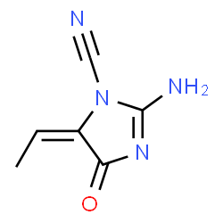 1H-Imidazole-1-carbonitrile,2-amino-5-ethylidene-4,5-dihydro-4-oxo-(9CI) structure