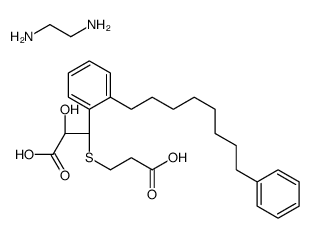 (2S,3R)-3-(2-carboxyethylsulfanyl)-2-hydroxy-3-[2-(8-phenyloctyl)phenyl]propanoic acid,ethane-1,2-diamine结构式