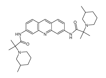 3,6-bis-[(α-3'-methylpiperidino-isobutyryl)-amino]-acridine结构式
