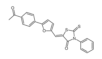 (5E)-5-[[5-(4-acetylphenyl)furan-2-yl]methylidene]-3-phenyl-2-sulfanylidene-1,3-thiazolidin-4-one Structure