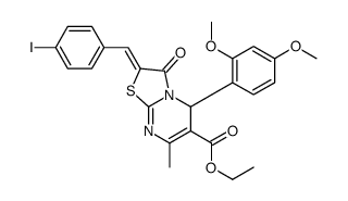 ethyl (2Z)-5-(2,4-dimethoxyphenyl)-2-[(4-iodophenyl)methylidene]-7-methyl-3-oxo-5H-[1,3]thiazolo[3,2-a]pyrimidine-6-carboxylate结构式