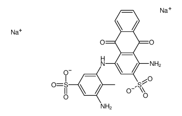 disodium 1-amino-4-[(3-amino-2-methyl-5-sulphonatophenyl)amino]-9,10-dihydro-9,10-dioxoanthracene-2-sulphonate结构式